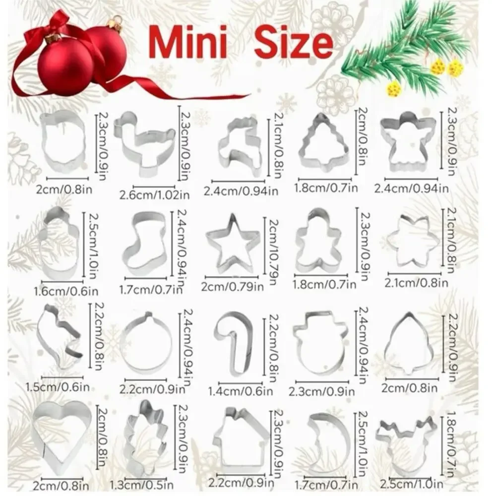 NWT Christmas Holiday Cookie Cutters - Lot of 20 minis and 1 Large Snowman